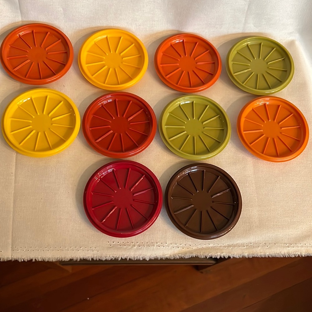 Vintage Tupperware Coasters/Lids